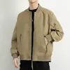 Chaqueta casual de estilo coreano para hombre, moderna, de corte holgado, versátil chaqueta de béisbol para exteriores con cuello alto, ropa de trabajo, deportiva y transpirable
