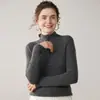 Venta al por mayor de fábrica Suéter Base de Punto de Cachemir de Nuevo Estilo con Cremallera y Cuello Medio Alto a Rayas para Mujer Abrigo Suéter Ajustado para Mujer