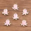 10 Colgantes de Acero Inoxidable Multicolor Dorado de Doble Cara con Goteo de Aceite para Peces, Cangrejos, Delfines, Corales, Caballitos de Mar DIY para Viajes de Commuting a la Moda