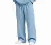 Calça Longa Esportiva Casual Simples de Cintura Ajustável com Cordão, Cor Sólida, Corte Reto Solto, Novo Estilo Europeu e Americano, Grelhado, Unissex