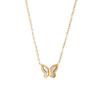 Alta retenção de cor vácuo chapeamento ouro real moda francesa elegante temperamento mãe shell borboleta pingente titânio colar de aço colar colar