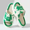 Pantuflas de Punta Abierta al por Mayor Precio Especial Pantuflas de Algodón Lino para el Hogar para Mujeres Antideslizantes de Interior Suela Gruesa Primavera y Otoño Pantuflas para Todas las Estaciones