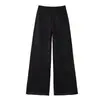 Pantalones caqui de cintura alta de pierna ancha para mujer, nuevo estilo de verano, versátiles para ir al trabajo, modernos, con un diseño fluido de corte recto, pantalones largos casuales