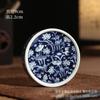 Cuenco con tapa azul y blanca, estilo chino, retro, de cerámica, para el hogar, grande, con forma de herradura, para regalo de mano