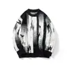 Suéter de Punto de Lana de Cordero para Hombre, Suéter Engrosado de Invierno, Top Casual Holgado de Cuello Redondo a la Moda y Tendencia, Estilo Americano sin Capucha