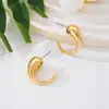 1 Par de Pendientes Dorados con Forma de Media Luna y Gota de Agua para Mujer, Sencillos y de Alta Gama, Diseño de Nicho, Estilo Europeo y Americano, Versátiles