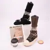 Calcetines Cálidos Botas de Nieve Fair Isle Y2K Maillard Lana Pelo Mangas de Ternero Calcetines de Punto Cálidos Retro