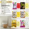Bolsa de Jabón Transfronteriza Jabón en Bolsa Cúrcuma Jabón de Frutas Aha Arbutina Aclarador Hidratante Limpiador Exfoliante Purificante de Piel 80g