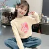 Camiseta Térmica Base para Niña, Nueva Camiseta de Manga Larga para Niños de Otoño e Invierno, Elegante Camiseta Interior Base para Bebé con Cuello Semi-Alto