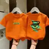 Camiseta de Manga Corta de Algodón Puro para Niños Verano Nuevo Estilo Infantil Dibujos Animados Atractivo Media Manga Versátil Cuello Redondo