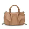 Bolsa Nuvem para Mulheres 2025 Nova Moda Transfronteiriça Bolsa de Ombro Transversal com Corrente Bolsa Plissada Bolsa de Mão Versátil com Textura