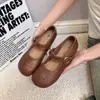 Sapatos Mary Jane retrô com bico dividido moderno para mulheres, nova coleção de outono 2026, que aumentam a altura, versáteis, ultrassuaves, sapatos baixos de corte único