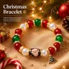 Pulseira de Natal TK estilo europeu e americano, nova, com pingentes de bengala, floco de neve e Papai Noel, um item de presente de Natal