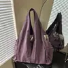 Bolso Tote de un Solo Hombro para Mujer, Gran Capacidad, Estilo Japonés, Múltiples Bolsillos, Bolso Cruzado, Informal Arrugado Lavado, Bolso de Viaje para Mamá