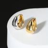Hebilla de Oreja Personalizada OEM Pendientes de Plata de Ley 925 de Dos Tonos en Forma de Gota de Agua Joyería Versátil de Nicho Elegante Estilo K de Gama Alta