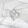Moda de Desejos Transfronteiriços Novo Colar com Pingente Duplo Coração Europeu e Americano para Mulheres Acessórios de Casamento Dia dos Namorados Atacado