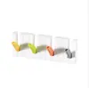Ganchos estilo piano, versáteis para uso em casa, quarto e cozinha; ganchos ajustáveis e combináveis; um conjunto de quatro ganchos para criar uma prateleira de armazenamento de vários níveis