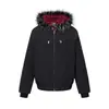 Chaqueta de Algodón con Capucha Estilo Americano para Hombre con Cuello de Piel Cálida de Invierno Ropa Exterior de Terciopelo Plus Diseño de Marca Trendy Cremallera Doble Abrigo de Algodón