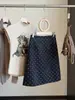 Saia de camurça com poá estilo coreano para mulheres, nova de outono, cintura alta, emagrecedora, moderna, versátil, de linha A, bodycon, curta