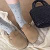Meias Florais Suaves de Outono Estilo Miu Meias Femininas Meias de Algodão Meias Casuais Preguiçosas Sem Costura Combinadas com Sapatos Birkenstock Meias Largas