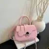Bolsa Feminina Casual Retro Cor Sólida Nova Outono 2026 Bolsa de Aba Grande Capacidade para o Trabalho Crossbody Sob o Braço Bolsa Feminina Atacado