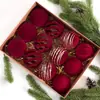 Suministros para Decoración de Árbol de Navidad Amazon 6 cm Paquete de 12 Bolas de Felpa de Terciopelo Bolas Colgantes de Navidad