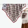 Nuevo pañuelo cuadrado de seda de doble cara con patrón de espiga bicolor para otoño e invierno de 90 cm, pañuelo y chal de moda con margarita verde de doble uso