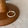 Conjunto de Anéis de Prata Irregulares para Mulheres, Anel Aberto com Letra Estilo Coreano, Personalidade Retro de Nicho, Anel Simples Versátil Elegante