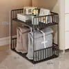 Prateleira de mochila móvel cesta de armazenamento sob a mesa artefato de armazenamento doméstico com rodas prateleira de carrinho de armazenamento de vários andares de piso