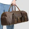Bolsa de Equipaje para Hombre de Cuero Crazy Horse de Comercio Exterior, Bolsa de Viaje de Alta Gama con Compartimento para Zapatos, Bolsa Portátil Grande de Capacidad para Fitness para Hombre al por Mayor