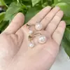Pendientes Colgantes de Perla con Aguja de Plata 925 Perla Sintética para Mujer Dos Formas de Usar Pequeños Pendientes Sencillos de Celebridad de Internet