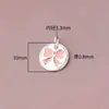 Prata 925 Cola Sólida Pingente Redondo Laço Rosa Pulseira de Contas DIY Pingente de Corrente para Clavícula Acessórios de Prata