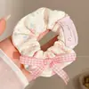 Pañuelo cuadrado grande con estampado floral pequeño, scrunchie para mujer, diadema elástica, accesorio para el cabello con un estilo coreano de alta gama