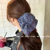 Retro Estilo Hong Kong~Diadema con Estampado de Leopardo Azul, Banda Elástica de Alta Elasticidad y Duradera para Recoger el Cabello, Diadema para Cola de Caballo Femenina