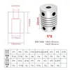 Acoplamento Elástico Espiral 8X25MM Conector de Liga de Alumínio para Acionamento de Motor Peças de Impressora 3D