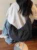 Bolsa de Ombro Fashion Estilo Ins Feminina 2025 Nova Cor Pura Grande Capacidade Bolsa Bolinho Casual Versátil Bolsa de Ombro