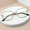 Gafas Metálicas de Moda Europeas y Americanas Transfronterizas Anti Luz Azul, Nuevo Estilo con Bisagras de Resorte Únicas, Monturas de Marco Completo, Se Pueden Adaptar con Lentes de Graduación