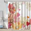 Cortina de ducha impermeable, más vendida en Amazon, hojas y flores de plantas de jungla tropical impresas en 3D, cortina de ducha de poliéster, viene con ganchos