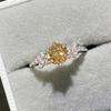 S925 prata esterlina fantasia francês violeta brilhante flor de gelo zircônio cor tesouro anel de diamante de alto carbono nicho design sentido anel