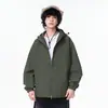 Chaqueta con capucha de estilo americano para hombre, de color liso, para primavera y otoño, de alta calle, para deportes al aire libre, moderna, para adolescentes