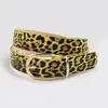 Cinturón Sencillo Versátil Juvenil Color Caramelo Estampado Leopardo Plano Moda Femenina