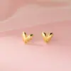 Nalan Plata Esterlina S925 Fresco y Dulce Estilo Ins Diseño Nicho Aretes de Corazón con Tres Diamantes M06703