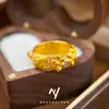 Tienda de Oro Mismo Estilo Gato Antiguo Tallado en Oro Gatito Mariposa Huella de Gato Anillo Abierto, Regalo para Mejor Amiga, Mayoreo