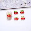 Decoraciones para Uñas de Dibujos Animados de Frutas Mini de Verano Frescas y Sencillas, Decoraciones de Uñas de Resina Transparente 3D de Fresa y Plátano Helado