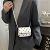 Mini Bolsa de Ombro Elegante Exquisite Linda Casual Estampa de Bolinhas Onduladas Popular Moda Tendência Bolsa Transversal Pequena Bolsa Quadrada para Mulheres