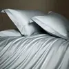Conjunto de cama autêntico de 100 contagens de algodão egípcio de fibra longa, quatro peças, luxo leve com toque de alta qualidade, conjunto de cama premium 100% algodão puro Classe A 4