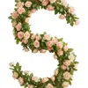 Enredadera de rosas artificial, enredadera de rosas de decoración para el hogar transfronteriza, enredadera de rosas artificial para decoración de arreglos exteriores