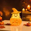 Lámpara de calabaza portátil de Halloween, lámpara de vela electrónica LED, accesorios de decoración para fiestas, lámpara de ambiente, adornos, suministro al por mayor