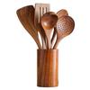 Espátula de Madera de Teca Tailandesa Extendida Antiadherente para Cocinar Espátula de Madera Utensilios de Cocina Amazon Juego de Espátulas de Madera