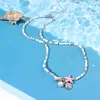 Europa y Estados Unidos transfronterizos súper ventas pulsera de viento marino concha de color collar hecho a mano pulsera pulsera de grava natural al por mayor